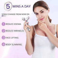 3D Roller Face Massager Y Shape Tool Lift Skin Reduce Fine Lines Puffiness