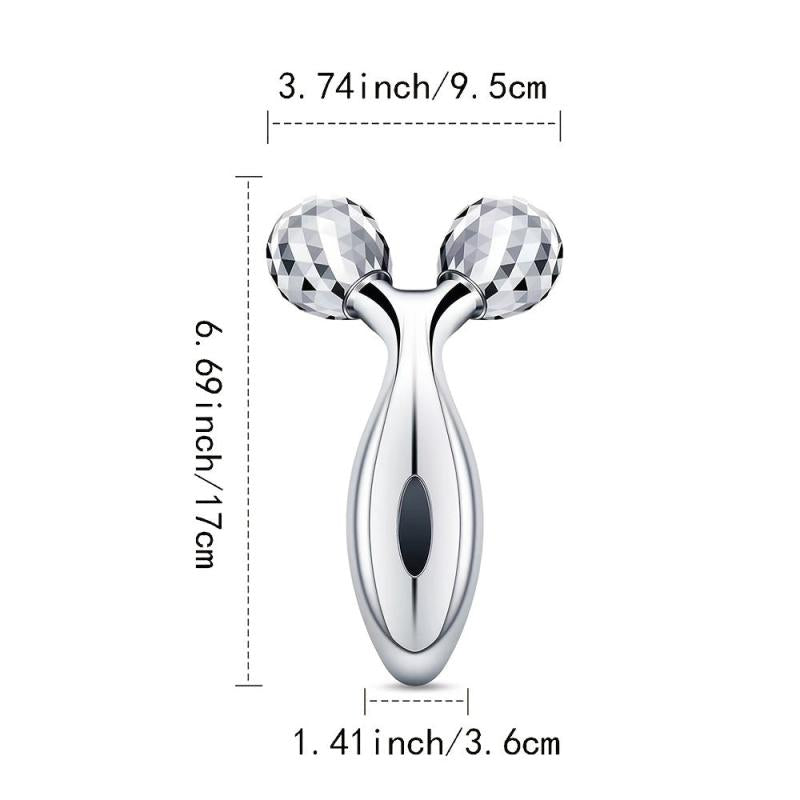 3D Roller Face Massager Y Shape Tool Lift Skin Reduce Fine Lines Puffiness