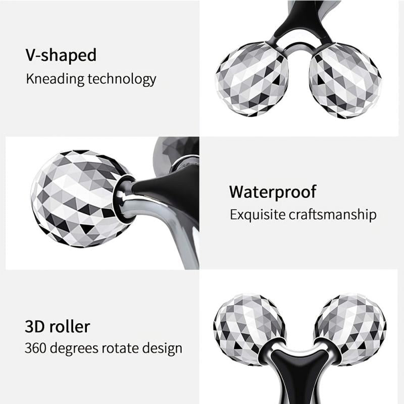 3D Roller Face Massager Y Shape Tool Lift Skin Reduce Fine Lines Puffiness