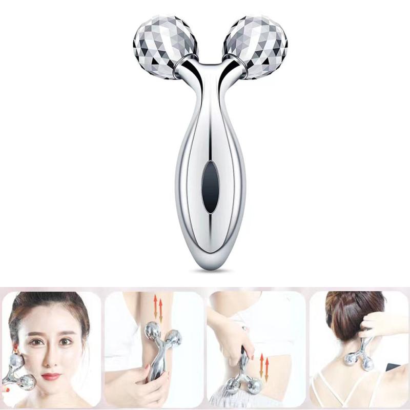 3D Roller Face Massager Y Shape Tool Lift Skin Reduce Fine Lines Puffiness