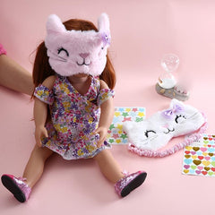 Cat Eye Cover Anime Sleep Mask Plush Travel Rest Sleeping Aid Eyepatch