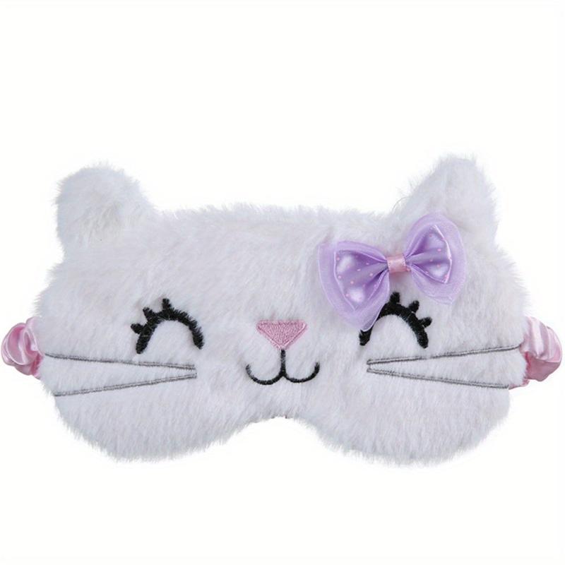 Cat Eye Cover Anime Sleep Mask Plush Travel Rest Sleeping Aid Eyepatch