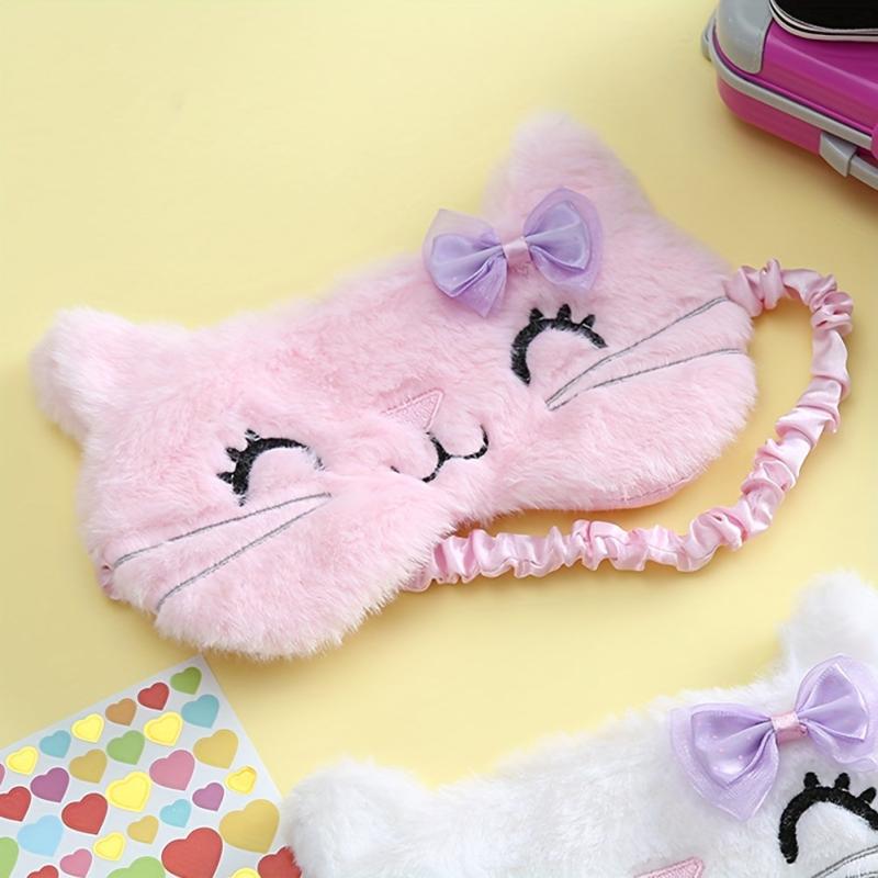 Cat Eye Cover Anime Sleep Mask Plush Travel Rest Sleeping Aid Eyepatch