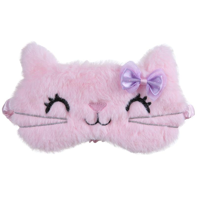Cat Eye Cover Anime Sleep Mask Plush Travel Rest Sleeping Aid Eyepatch
