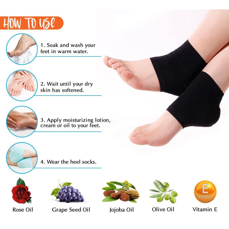 1pair Multicolor Heel Silicone Cover Moisturizing Foot Cover
