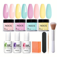 Dip Powder Nail Kit 4 Pastel Colors Spring Set with Essential Liquid