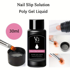 Poly Gel Slip Solution 30ml Anti-stick Liquid Shine Nail Surface