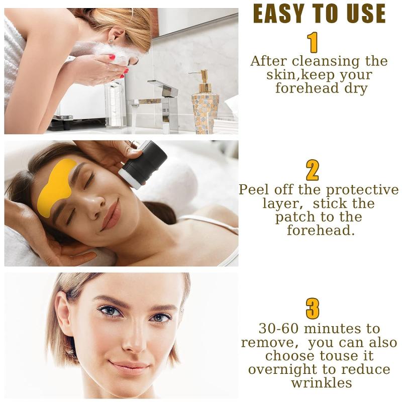 10Pcs Forehead Wrinkle Patches with Hydrolyzed Collagen - Reduce Fine Wrinkles