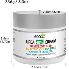 Urea Cream w/ 2% Salicylic Acid for Cracked Feet - Foot Moisturizer