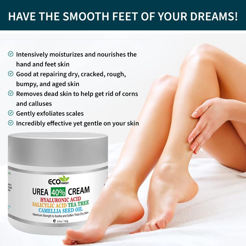 Urea Cream w/ 2% Salicylic Acid for Cracked Feet - Foot Moisturizer