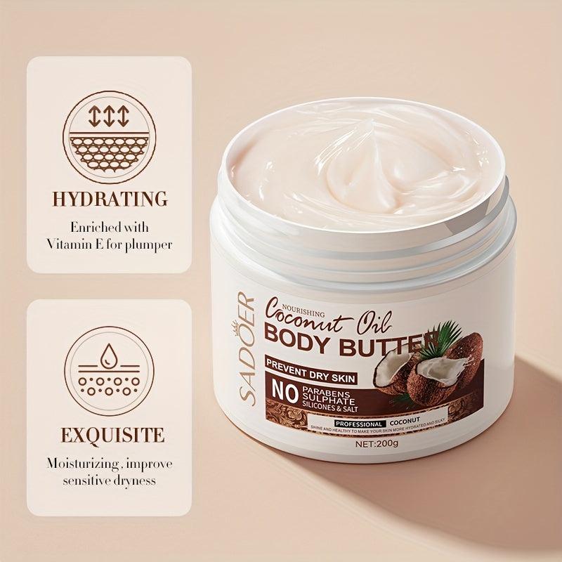 Coconut Body Cream Vitamin E Long Lasting Fragrance 200g