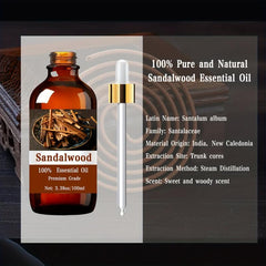 100% Pure Sandalwood Essential Oil 3.38oz 100ml Hair & Skin Care