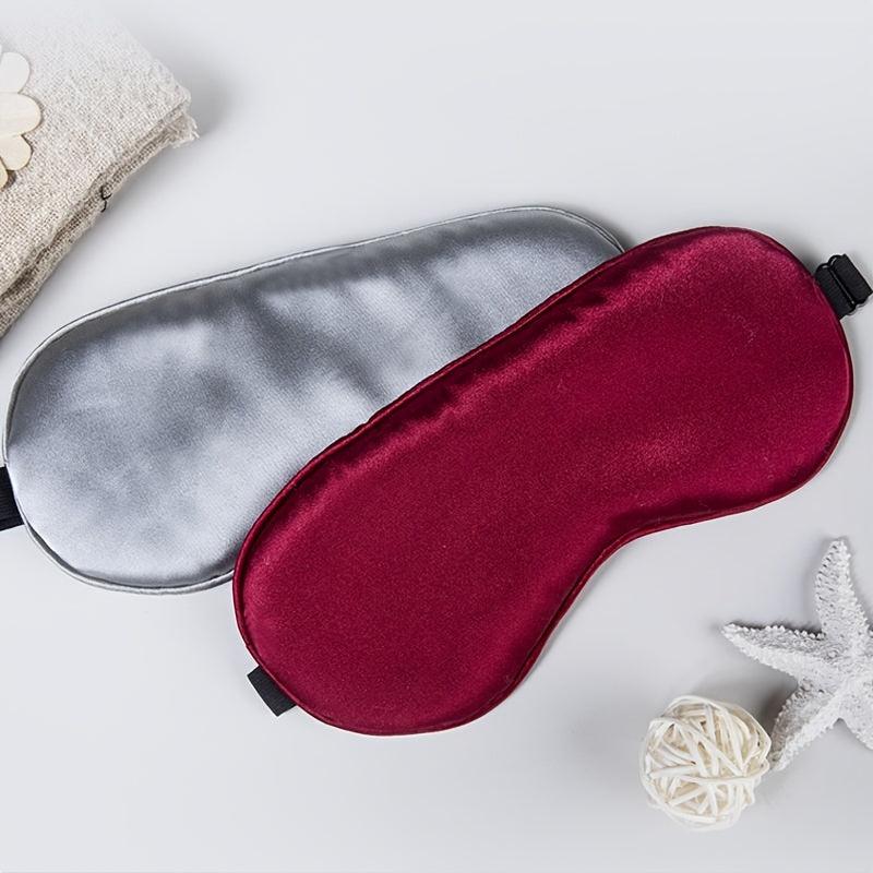 Soft Silk Sleep Eye Mask for Travel - Adjustable Elastic Band for Enhanced Sleep