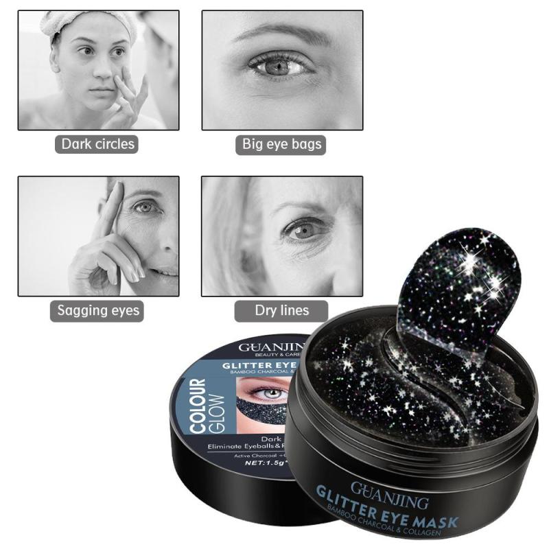 Glitter Eye Mask Bamboo Charcoal Moisturize Refine Pores Firm Under Eye Skin