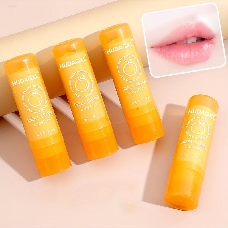 2pcs Orange Aloe Lip Balm Moisturizing Hydration Smooth Fine Lines
