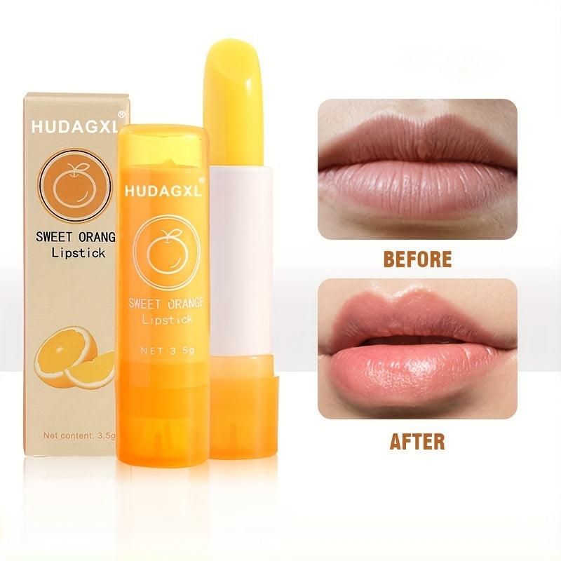 2pcs Orange Aloe Lip Balm Moisturizing Hydration Smooth Fine Lines