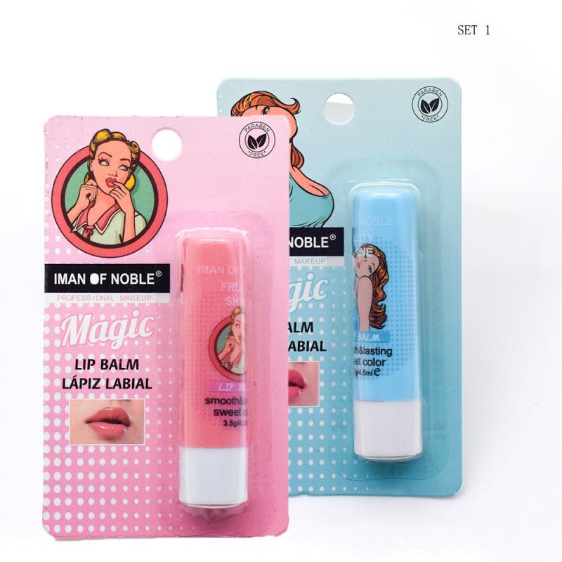 2pcs Cartoon Moisturizing Lipstick Prevent Dryness Lip Balm