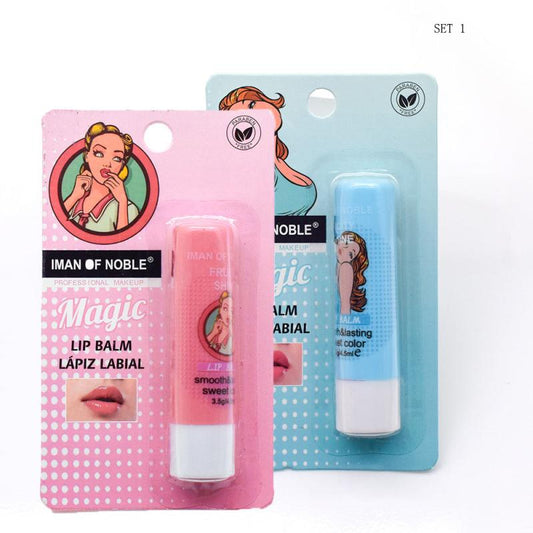 2pcs Cartoon Moisturizing Lipstick Prevent Dryness Lip Balm