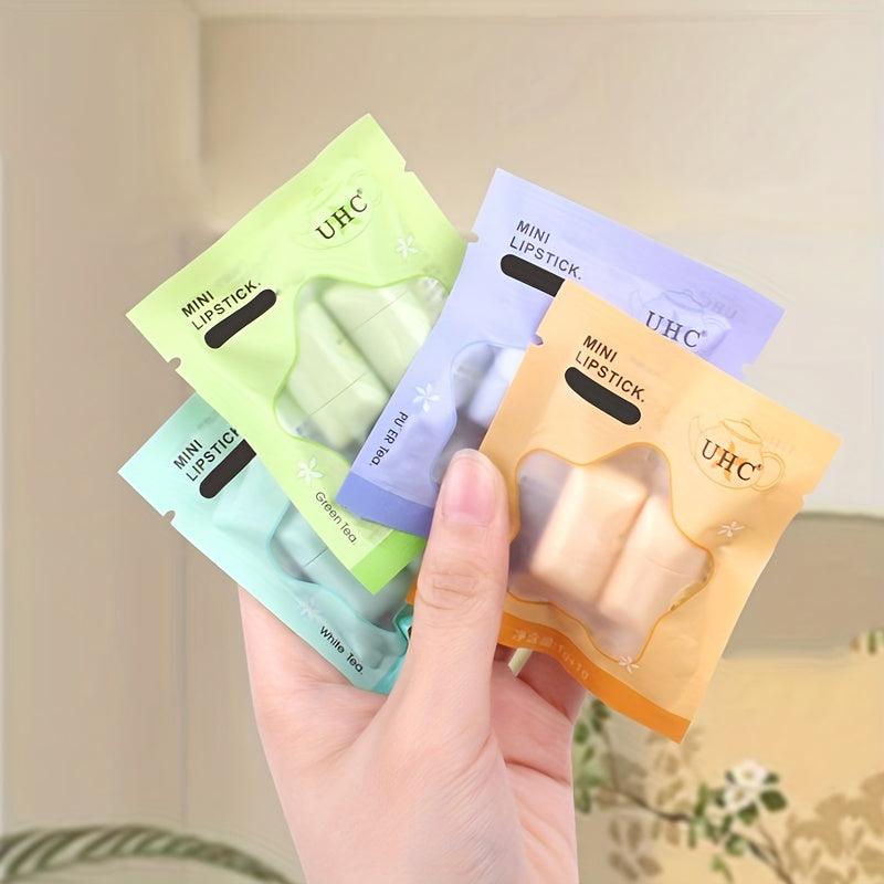 2pcs Mini Tea Scented Lipstick Bag Hydrating Moisturizing Portable Lip