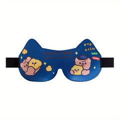 3D Sponge Fabric Cartoon Eye Mask - Comfortable Travel Sleep Relax