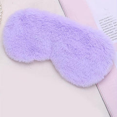 Plush Eye Cover Purple Soft Blackout Eyeshade For Sleeping
