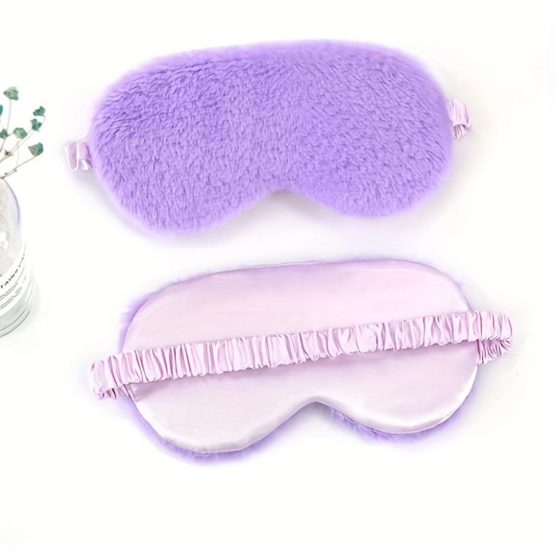 Plush Eye Cover Purple Soft Blackout Eyeshade For Sleeping