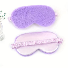 Plush Eye Cover Purple Soft Blackout Eyeshade For Sleeping