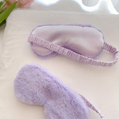 Plush Eye Cover Purple Soft Blackout Eyeshade For Sleeping
