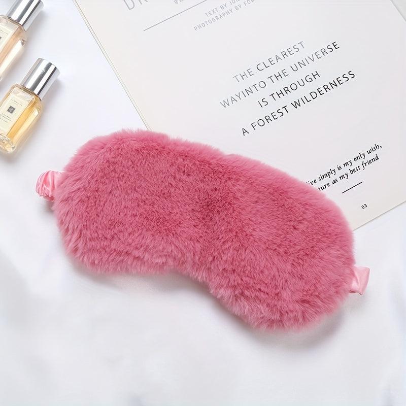 Plush Eye Cover Purple Soft Blackout Eyeshade For Sleeping
