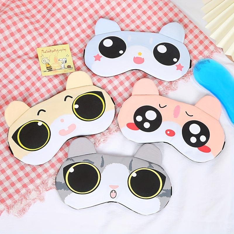 Cartoon Sleep Mask for Home & Travel, Cold Compress Blindfold Eye Shade