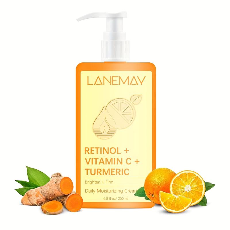 Moisturizing Body Cream 200ml with Retinol Vitamin C Turmeric Lactic Acid