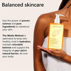 Moisturizing Body Cream 200ml with Retinol Vitamin C Turmeric Lactic Acid