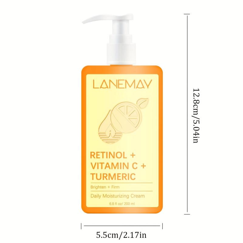 Moisturizing Body Cream 200ml with Retinol Vitamin C Turmeric Lactic Acid