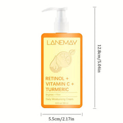 Moisturizing Body Cream 200ml with Retinol Vitamin C Turmeric Lactic Acid