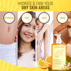 Moisturizing Body Cream 200ml with Retinol Vitamin C Turmeric Lactic Acid