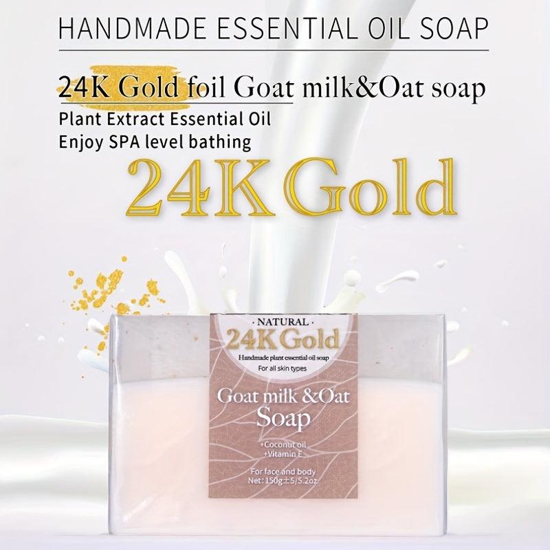 24K Golden Foil Goat Milk Oat Soap 150g Turmeric