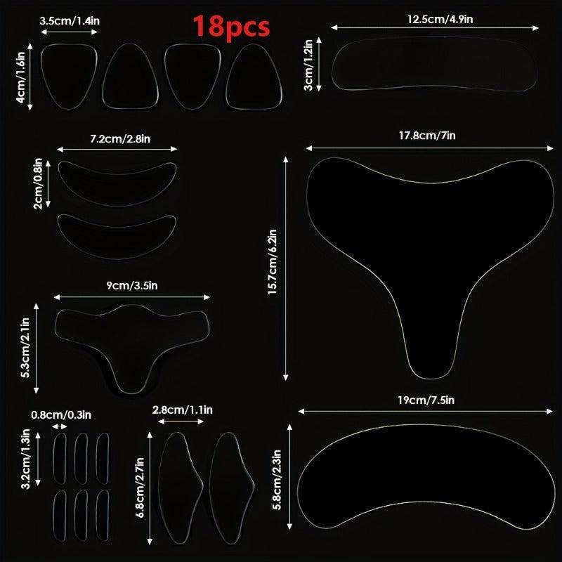 18Pcs Silicone Wrinkle Diminishing Patches for Face Forehead Neck Eye
