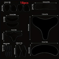 18Pcs Silicone Wrinkle Diminishing Patches for Face Forehead Neck Eye