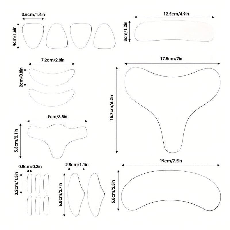 18Pcs Silicone Wrinkle Diminishing Patches for Face Forehead Neck Eye