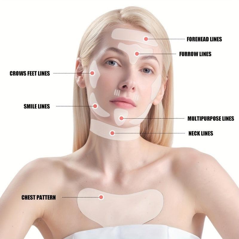 18Pcs Silicone Wrinkle Diminishing Patches for Face Forehead Neck Eye