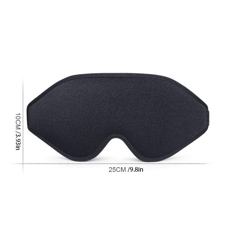 3D Memory Foam Sleep Blackout Eye Mask - Black