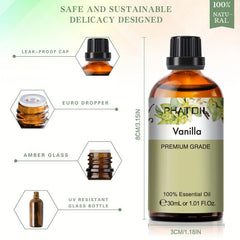30ml Vanilla Essential Oil - Aromatherapy, Diffusers, Skin Care