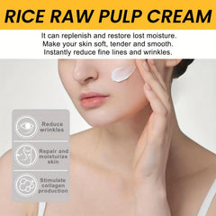 Natural Rice Raw Pulp Cream Long Lasting Moisturizing For Face Body Hand Foot