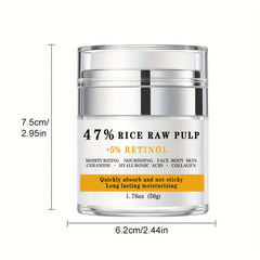 Natural Rice Raw Pulp Cream Long Lasting Moisturizing For Face Body Hand Foot