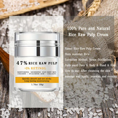 Natural Rice Raw Pulp Cream Long Lasting Moisturizing For Face Body Hand Foot