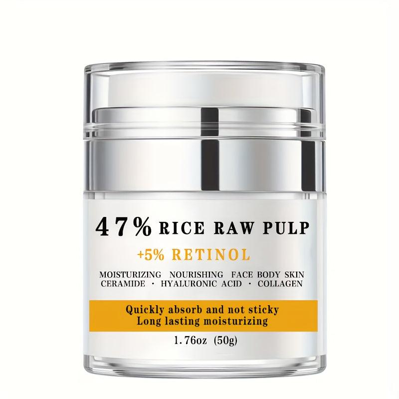 Natural Rice Raw Pulp Cream Long Lasting Moisturizing For Face Body Hand Foot
