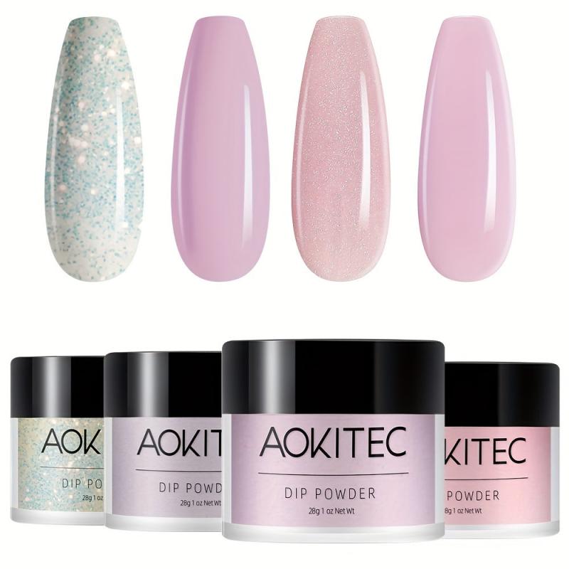 4 Colors Nude Pink Dip Powder Collection Starter Kit