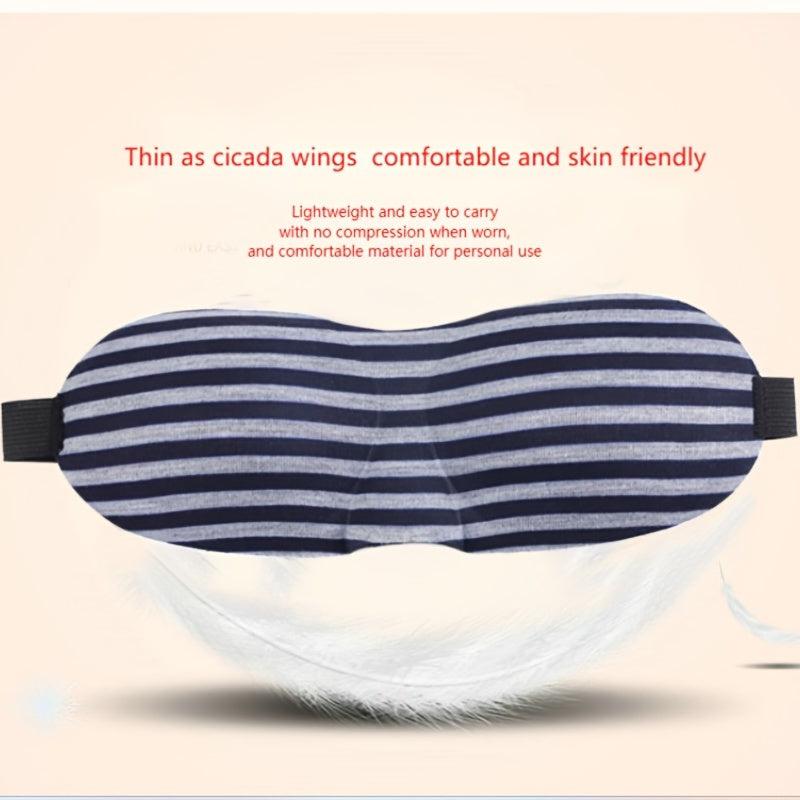 Grey Striped 3D Eye Mask Sleeping Blackout Business Trip Eye Mask