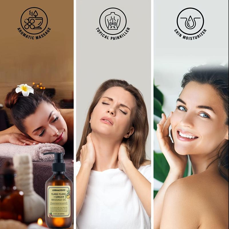 6 Bottles 6.76oz Rose Ylang Ylang Ginger Essential FOR MEN AND WOMEN