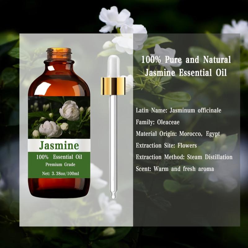 Jasmine Essential Oil 100ml - 100% Pure & Natural for Hair & Skin Care